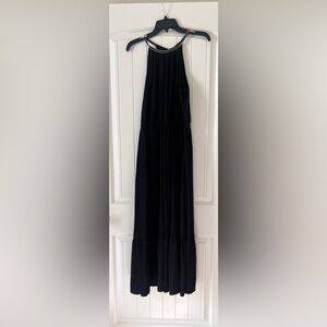 Old Navy Women’s Medium Black Boho Sleeveless Tiered‎ Halter Summer Dress